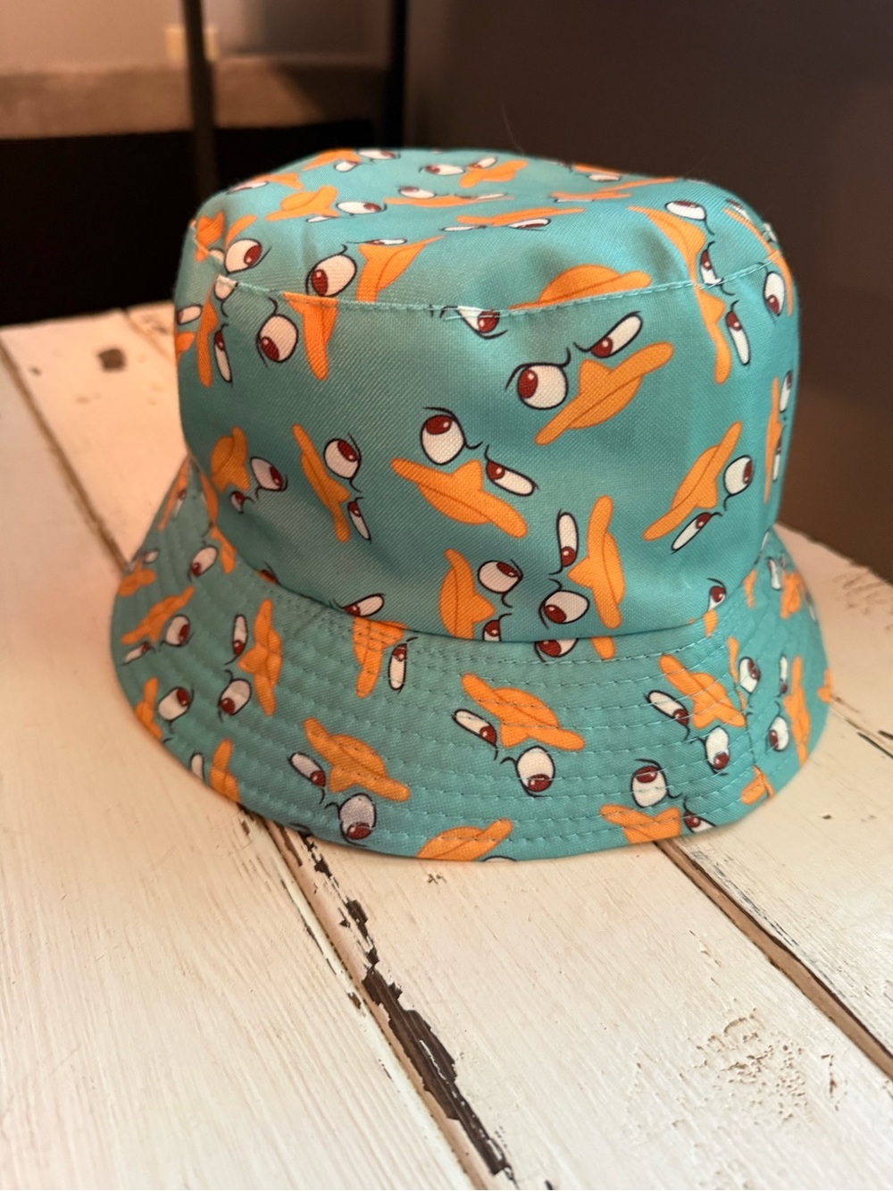 New Disney's Phineas & Ferb Agent P Perry the Platypus Summer Bucket Hat Adult